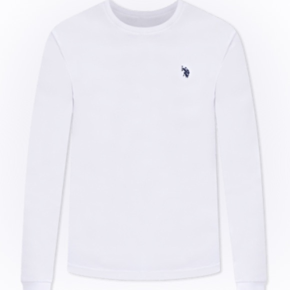 White Mens long sleeve Polo